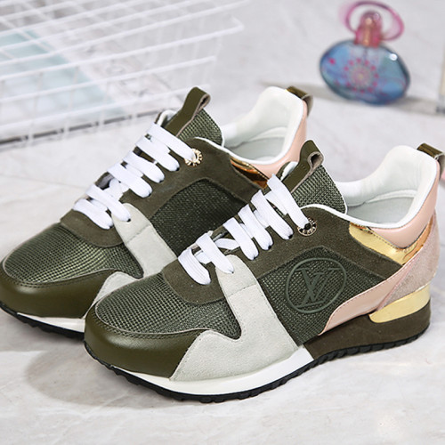 Louis Vuitton Women Shoes Sneakers Luxury Brand Lace-Up Run Away Sneaker with Original Box