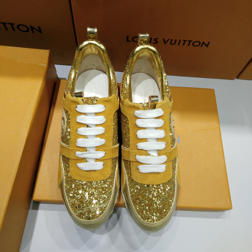 Louis Vuitton Women Shoes Sneakers Luxury Brand Lace-Up Run Away Sneaker with Original Box