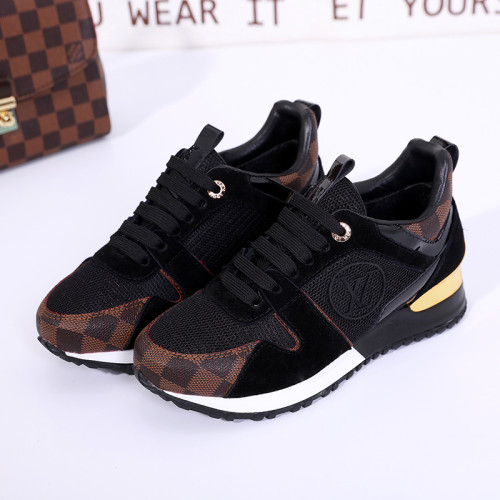 Louis Vuitton Women Shoes Sneakers Luxury Brand Lace-Up Run Away Sneaker with Original Box