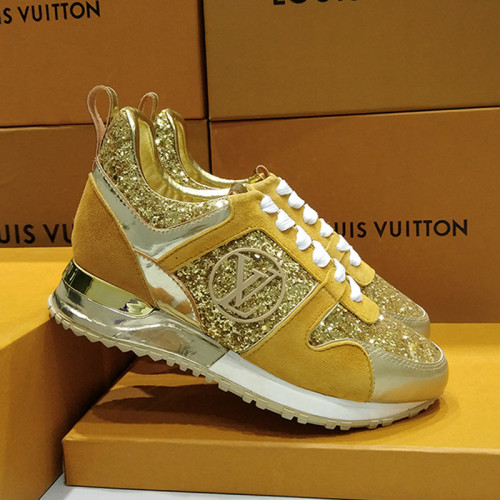 Louis Vuitton Women Shoes Sneakers Luxury Brand Lace-Up Run Away Sneaker with Original Box