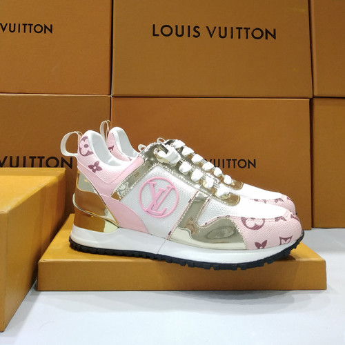 Louis Vuitton Women Shoes Sneakers Luxury Brand Lace-Up Run Away Sneaker with Original Box