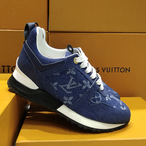 Louis Vuitton Women Shoes Sneakers Luxury Brand Lace-Up Run Away Sneaker with Original Box
