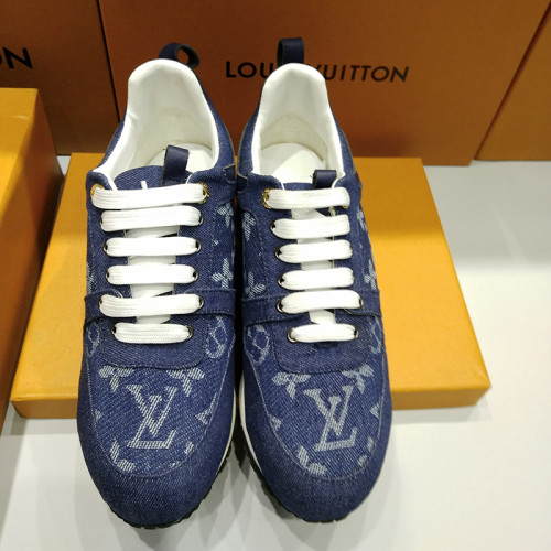 Louis Vuitton Women Shoes Sneakers Luxury Brand Lace-Up Run Away Sneaker with Original Box