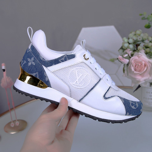 Louis Vuitton Women Shoes Sneakers Luxury Brand Lace-Up Run Away Sneaker with Original Box