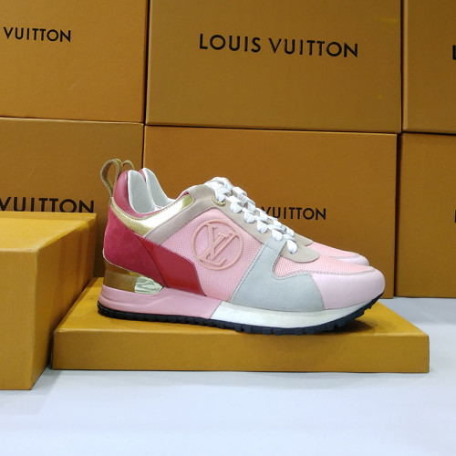 Louis Vuitton Women Shoes Sneakers Luxury Brand Lace-Up Run Away Sneaker with Original Box