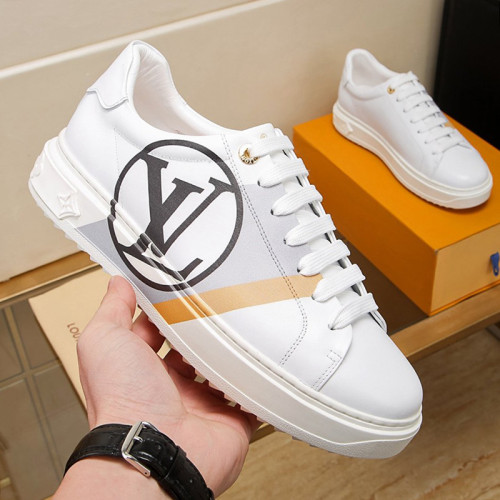 Louis Vuitton Women Shoes Sneakers Luxury Brand Lace-Up Time Out Sneaker with Original Box