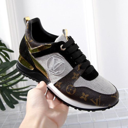 Louis Vuitton Women Shoes Sneakers Luxury Brand Lace-Up Run Away Sneaker with Original Box