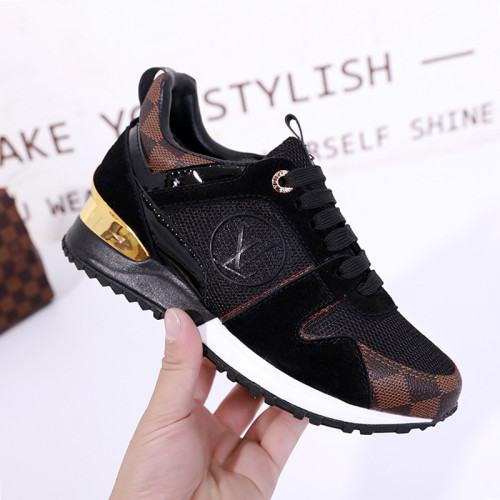 Louis Vuitton Women Shoes Sneakers Luxury Brand Lace-Up Run Away Sneaker with Original Box