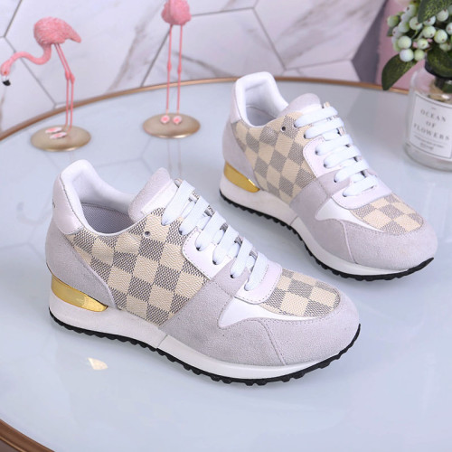 Louis Vuitton Women Shoes Sneakers Luxury Brand Lace-Up Run Away Sneaker with Original Box