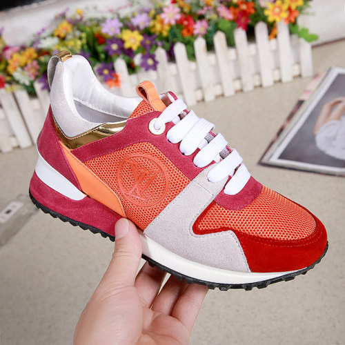 Louis Vuitton Women Shoes Sneakers Luxury Brand Lace-Up Run Away Sneaker with Original Box