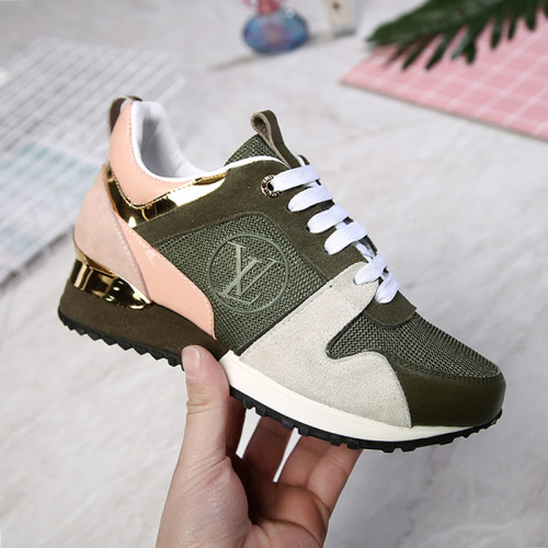 Louis Vuitton Women Shoes Sneakers Luxury Brand Lace-Up Run Away Sneaker with Original Box