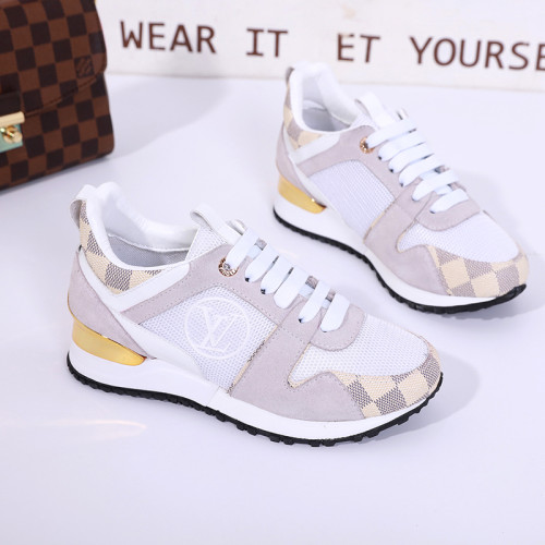 Louis Vuitton Women Shoes Sneakers Luxury Brand Lace-Up Run Away Sneaker with Original Box