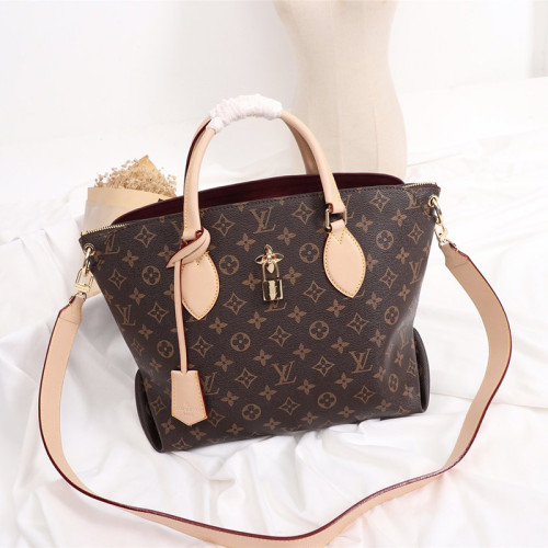 Louis Vuitton Womens Bags Handbags Luxury Brand FLOWER ZIPPED TOTE MM Beige Monogram Handbags for Women M44360