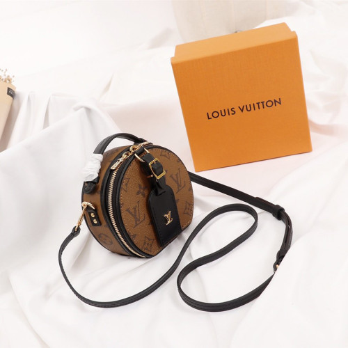 Louis Vuitton Womens Bags Leather Luxury Brand MINI BOITE CHAPEAU Monogram Reverse Canvas Shoulder Bags for Women M68276