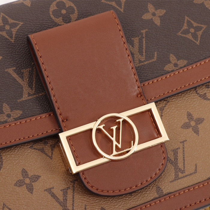 Louis Vuitton Womens Bags Handbags Luxury Brand DAUPHINE MM Monogram Messenger Shoulder Bags with Original Box M44391
