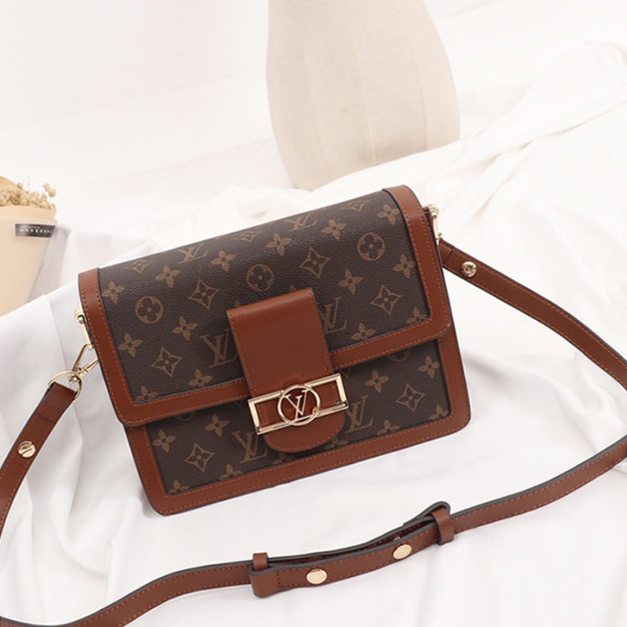 Louis Vuitton Womens Bags Handbags Luxury Brand DAUPHINE MM Monogram Messenger Shoulder Bags with Original Box