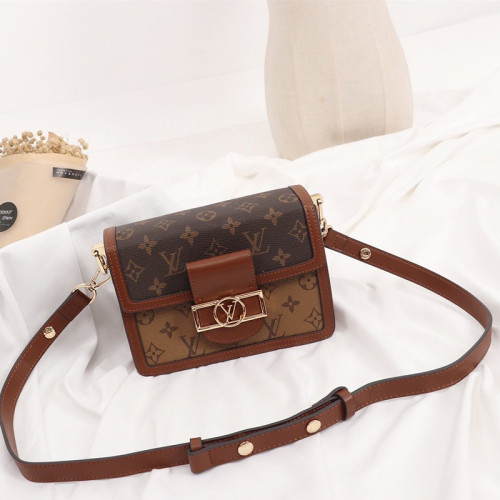 Louis Vuitton Womens Bags Handbags Luxury Brand MINI DAUPHINE Monogram Messenger Shoulder Bags with Original Box M44580