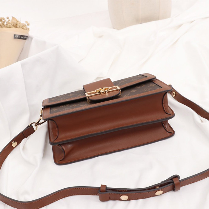 Louis Vuitton Womens Bags Handbags Luxury Brand DAUPHINE MM Monogram Messenger Shoulder Bags with Original Box
