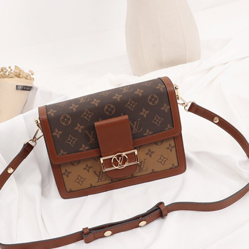 Louis Vuitton Womens Bags Handbags Luxury Brand DAUPHINE MM Monogram Messenger Shoulder Bags with Original Box M44391