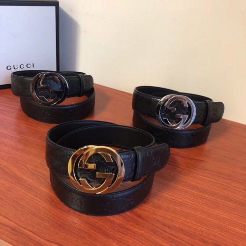 Gucci Mens Belt Luxury Brand Men Belts Luxury Brand with Original Box Gucci Signature leather belt ‎411924 CWC1N 1000