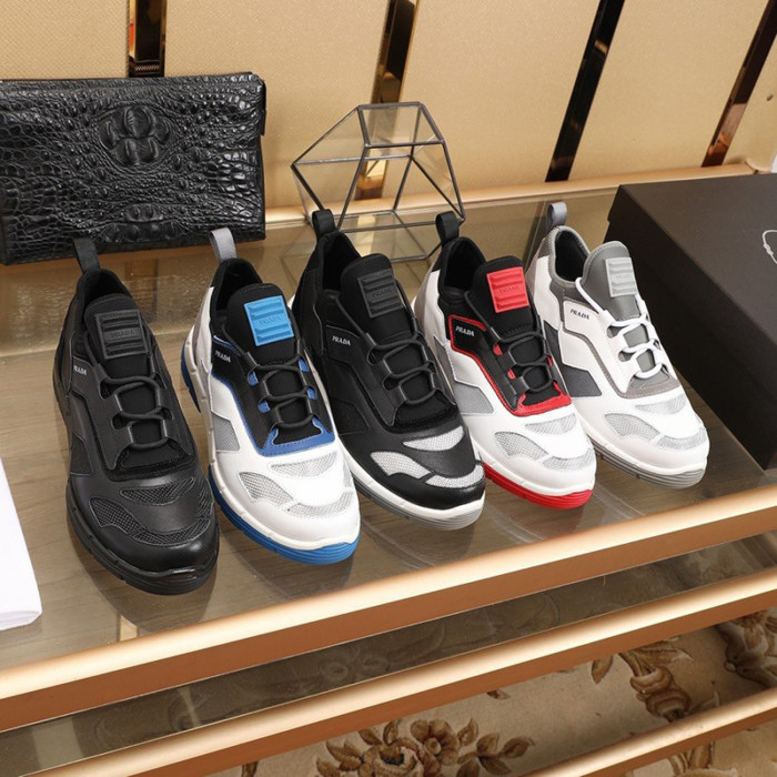 Prada Men Shoes Luxury Brand Sneakers Twist Technical Fabric Sneakers
