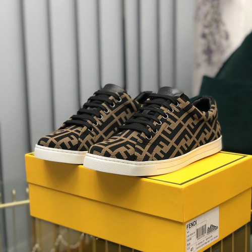 Fendi Men Shoes Luxury Sneakers Luxury Brand SNEAKERS Brown tech fabric low-tops