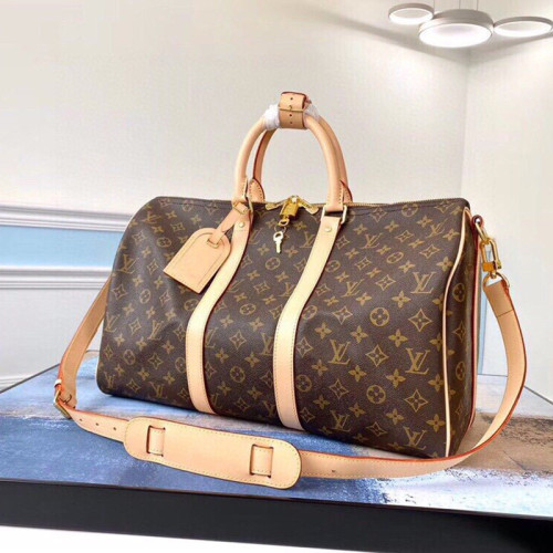 Louis Vuitton Womens and Mens Unisex Bags Luxury Brand LV Keepall Bandoulière 50 Monogram Coated Canvas Fashion M41416