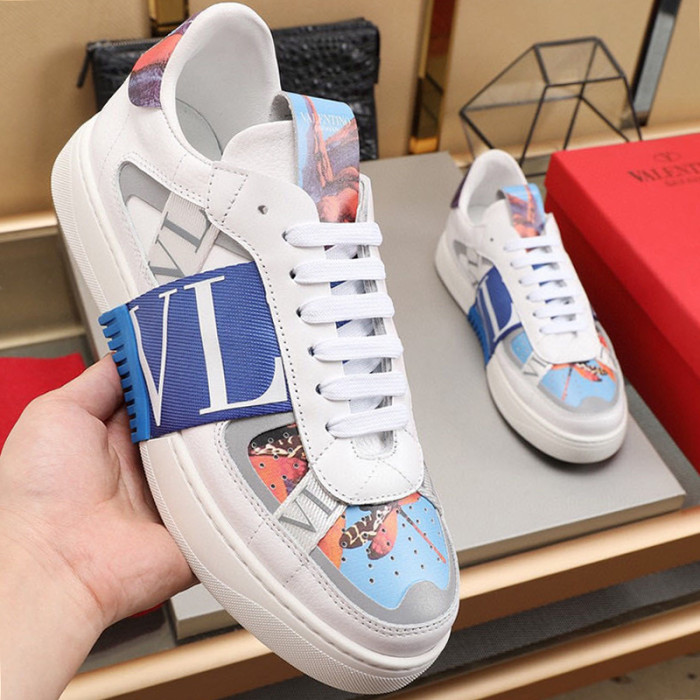 Valentino Men Shoes Fashion Design Luxury Brand Calfskin VL7N Sneaker With Bands