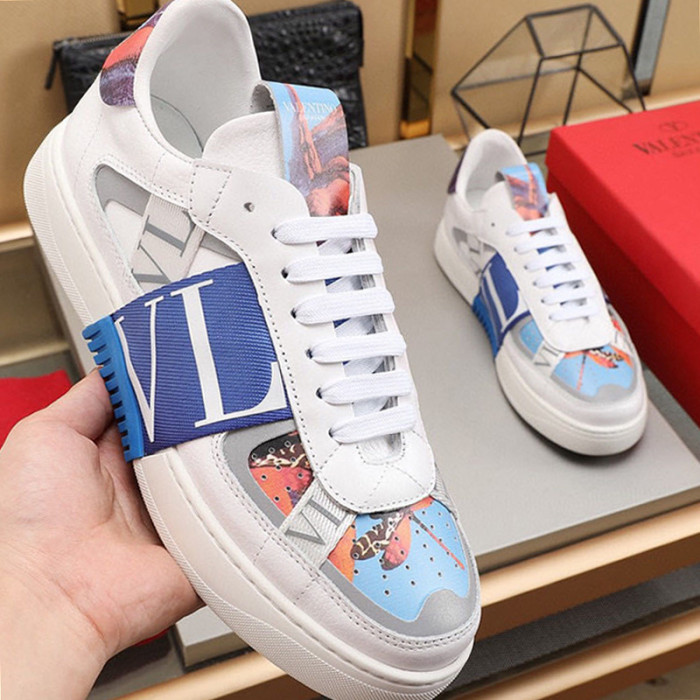 Valentino Men Shoes Fashion Design Luxury Brand Calfskin VL7N Sneaker With Bands