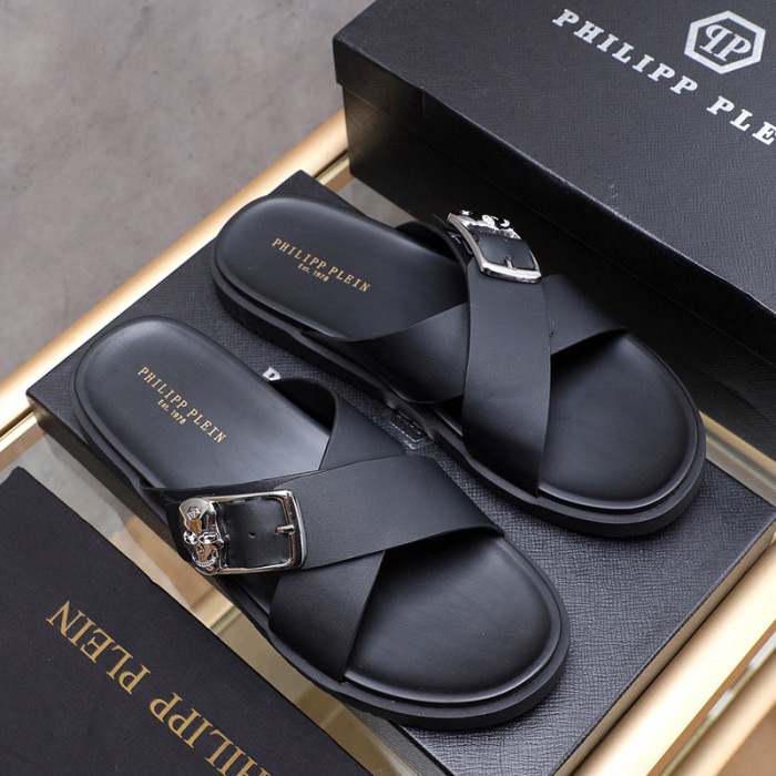 Philipp Plein Men Shoes Fashion Design Luxury Brand Flip Flop Slippers Sandals with Original Box