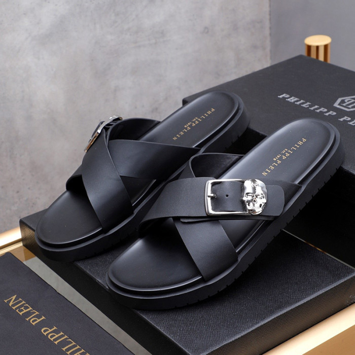 Philipp Plein Men Shoes Fashion Design Luxury Brand Flip Flop Slippers Sandals with Original Box