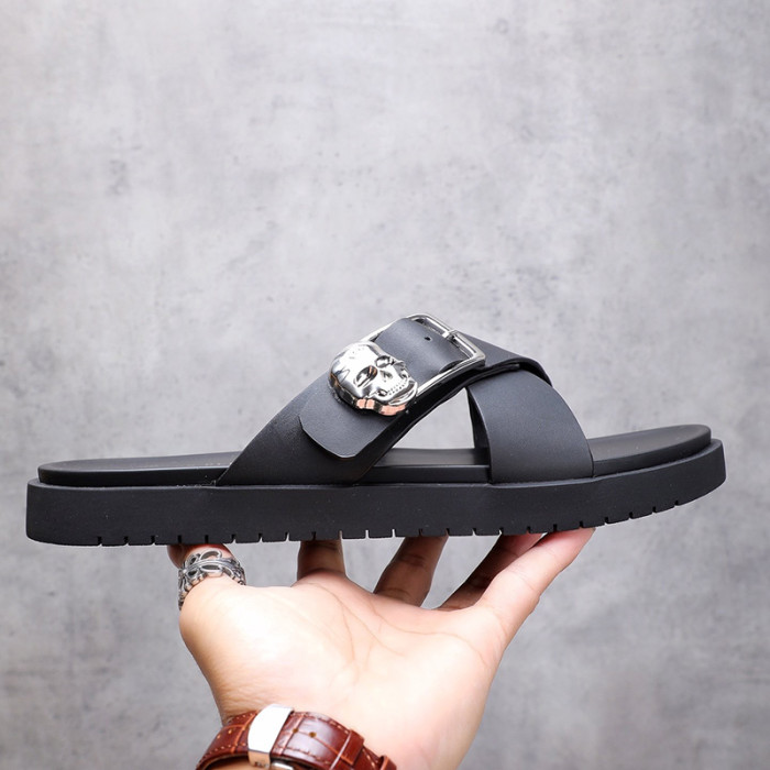 Philipp Plein Men Shoes Fashion Design Luxury Brand Flip Flop Slippers Sandals with Original Box