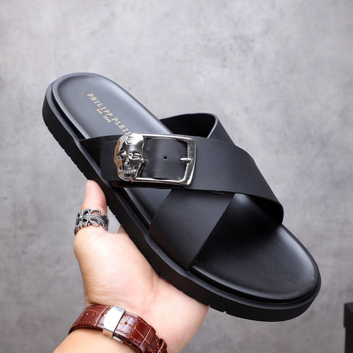 Philipp Plein Men Shoes Fashion Design Luxury Brand Flip Flop Slippers Sandals with Original Box