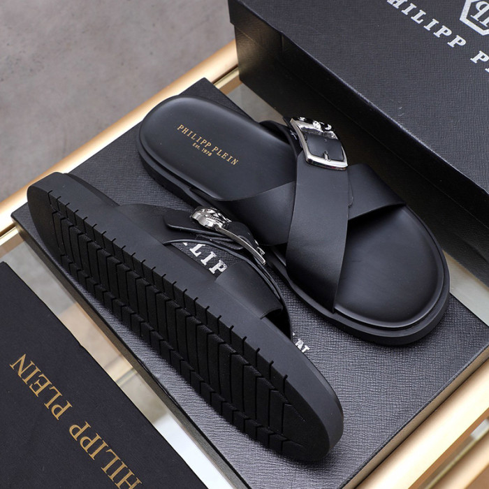 Philipp Plein Men Shoes Fashion Design Luxury Brand Flip Flop Slippers Sandals with Original Box