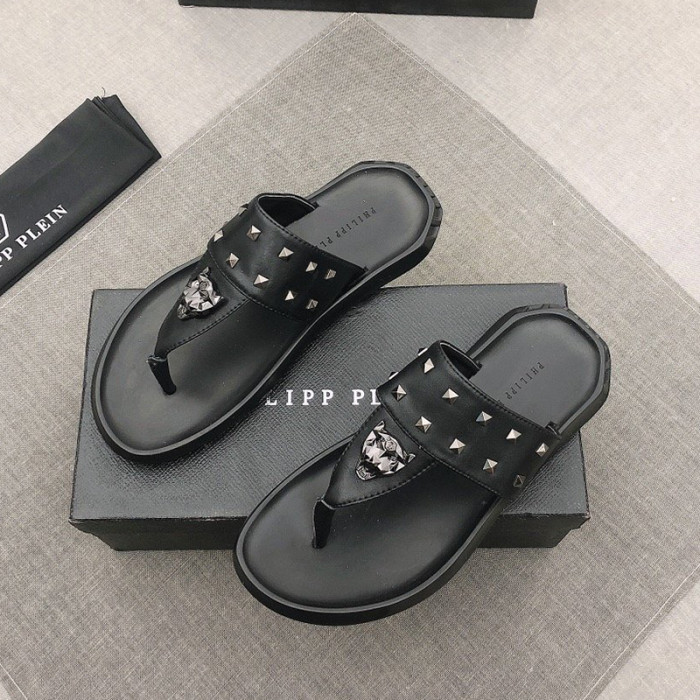 Philipp Plein Men Shoes Fashion Design Luxury Brand Flip Flop Slippers Sandals with Original Box