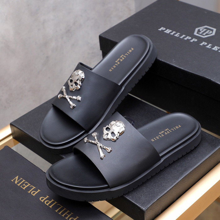 Philipp Plein Men Shoes Fashion Design Luxury Brand Flip Flop Slippers Sandals with Original Box