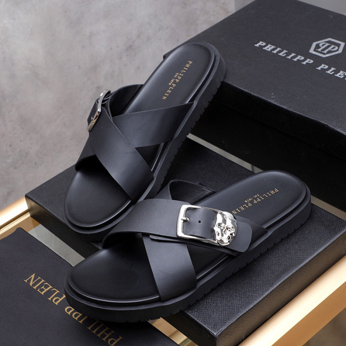 Philipp Plein Men Shoes Fashion Design Luxury Brand Flip Flop Slippers Sandals with Original Box
