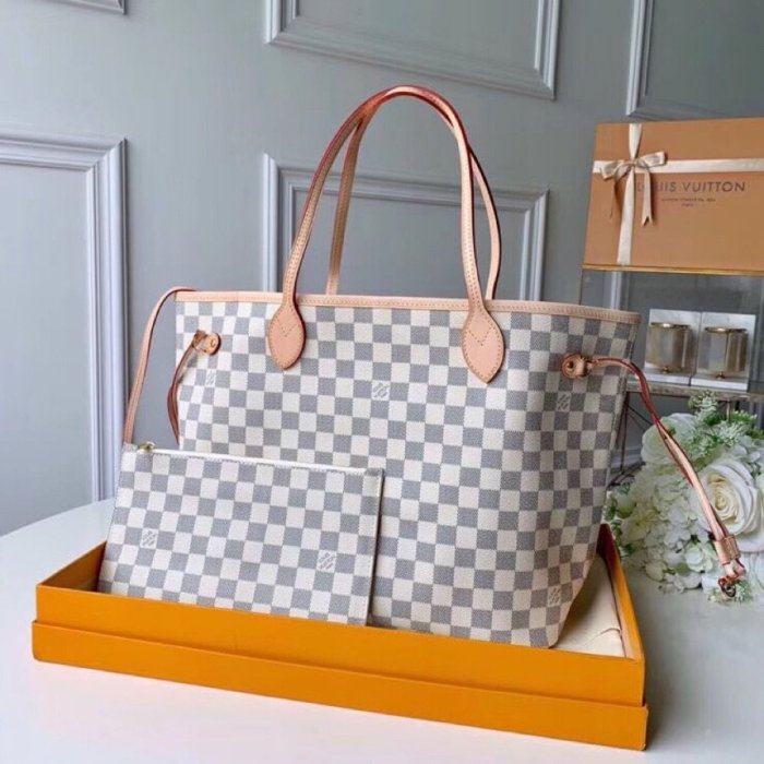 Louis Vuitton Womens Bags Luxury Brand Fashion Type NEVERFULL MM Beige N41361