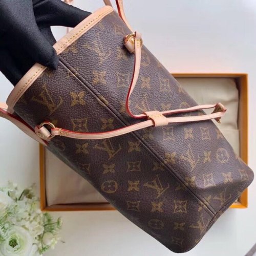Louis Vuitton Womens Bags Luxury Brand Fashion Type NEVERFULL MM Pivoine Pink Handbags M41178 Monogram Canvas