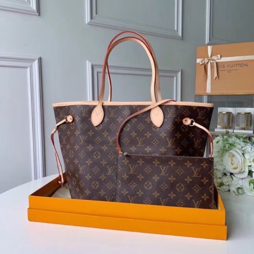 Louis Vuitton Womens Bags Luxury Brand Fashion Type NEVERFULL MM Beige Handbags M40995