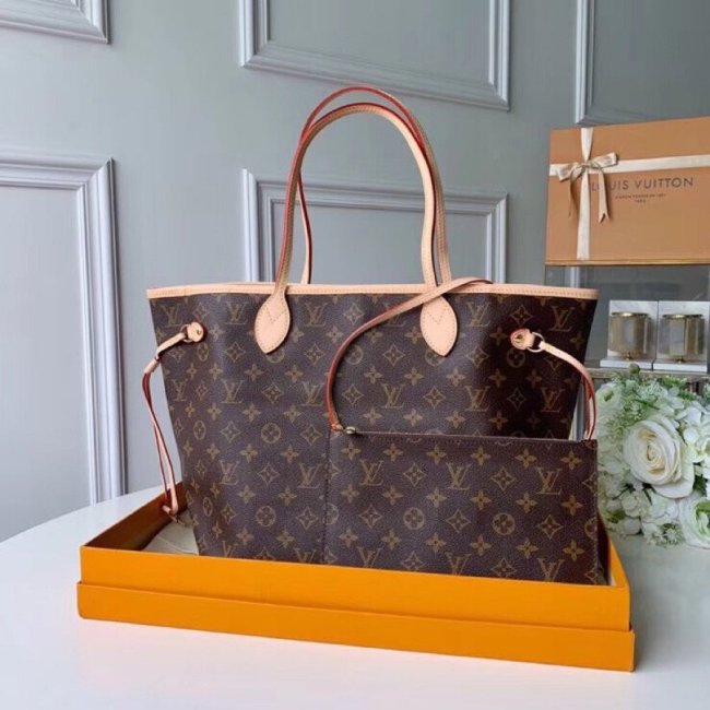 Louis Vuitton Womens Bags Luxury Brand Fashion Type NEVERFULL MM Beige Handbags M40995