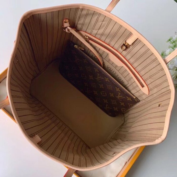 Louis Vuitton Womens Bags Luxury Brand Fashion Type NEVERFULL MM Beige Handbags M40995