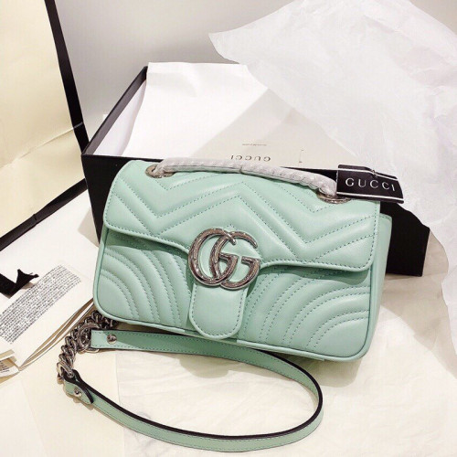 Gucci Womens Bag Crossbody GG Marmont Matelassé Shoulder Bag Pastel Blue Leather 443497 DTDIY 4928