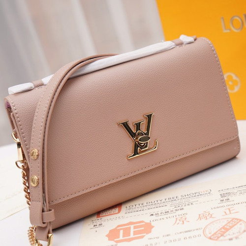 Louis Vuitton Womens Bags Luxury Brand Fashion Type LOCKME CLUTCH Greige Wallet Purse M56087