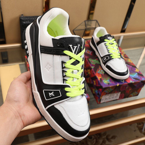 Louis Vuitton Men Shoes Fashion Sneakers Breathable LV TRAINER SNEAKER Black 1A812P
