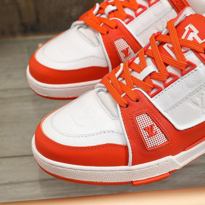 Louis Vuitton Men Shoes Fashion Sneakers Breathable LV TRAINER SNEAKER Orange 1A811P