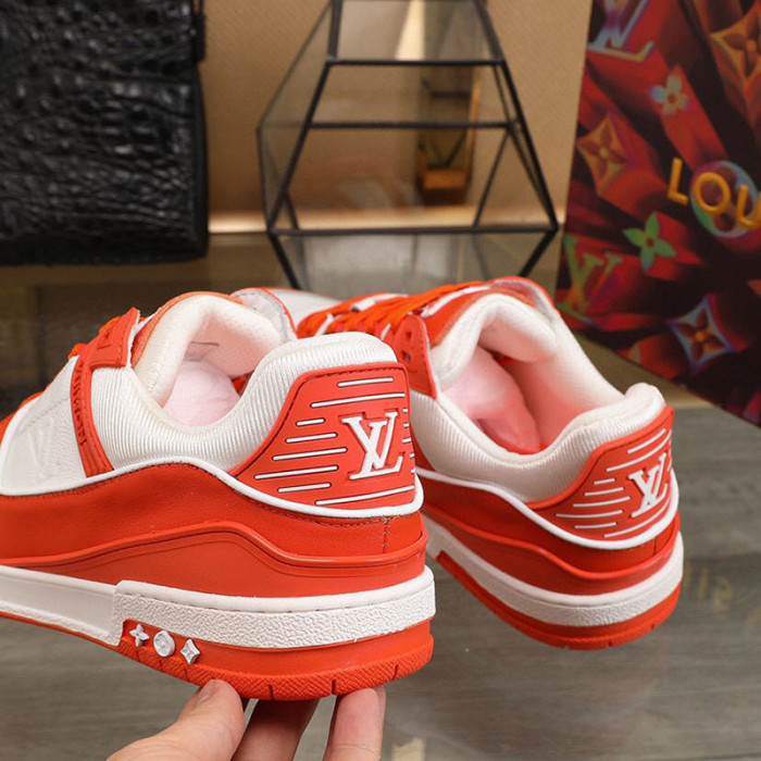 Louis Vuitton Men Shoes Fashion Sneakers Breathable LV TRAINER SNEAKER Orange 1A811P