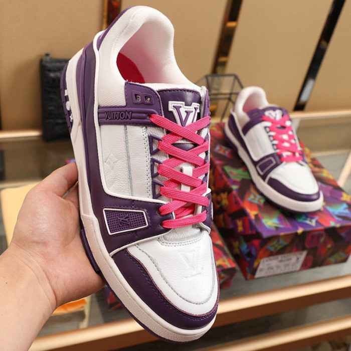 Louis Vuitton Men Shoes Fashion Sneakers Breathable LV TRAINER SNEAKER Luxury Brand
