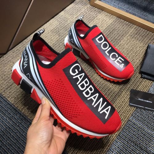 Dolce&Gabbana Men Shoes Fashion Luxury Branded Sorrento sneakers with logo Red CS1595AH67789873