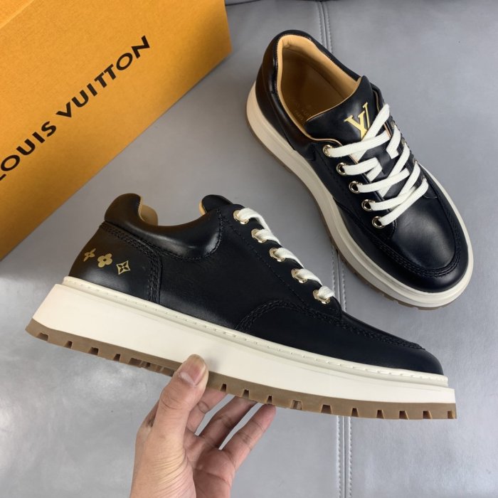Louis Vuitton Men Shoes Fashion Casual Design Fashion Sneakers Luxury ABBESSES DERBY Black 1A7WLJ